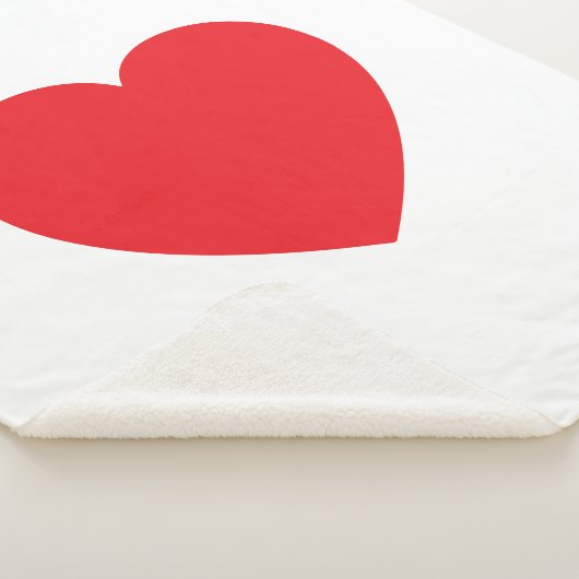 Plain Modern White Red Love Heart Graphic Sherpa Deken (3/4)