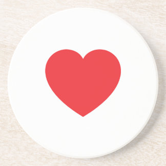 Plain Modern White Red Love Heart Graphic Zandsteen Onderzetter