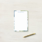 Plain Moderne Minimalistische Naam Floral Post-it® Notes (Op bureau)