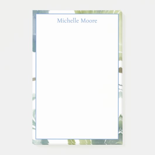 Plain Moderne Minimalistische Naam Floral Post-it® Notes (Voorkant)