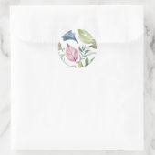 Plain Moderne Minimalistische Naam Floral Ronde Sticker (Tas)