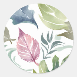 Plain Moderne Minimalistische Naam Floral Ronde Sticker