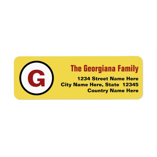 Plain & Monogram Return Address Label (Voorkant)