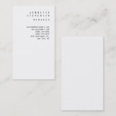 Plain Monogram White Clean Manager Visitekaartje (Voorkant / Achterkant)