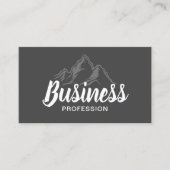Plain Mountain Logo Typografie Donkergrijs Visitekaartje (Voorkant)