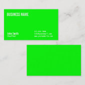 Plain Neon Green Chauffeur Visitekaartje (Voorkant / Achterkant)