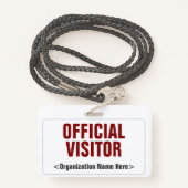 Plain "OFFICIAL VISITOR"-badge Badge (Achterkant met draagriem)