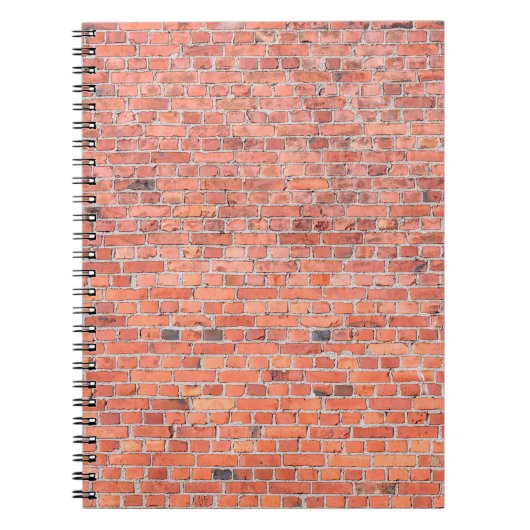 Plain Old Oranje Red Brick Wall Notitieboek (Voorkant)