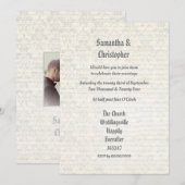 Plain parchment wedding photo invitation (Devant / Derrière)