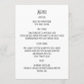 Plain pastel blue satin lbon bow trouwmenu menu (Achterkant)