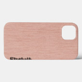 Plain Pastel Roze met houtkorrelmonogram Case-Mate iPhone Case (Achterkant (horizontaal))
