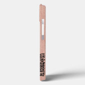Plain Pastel Roze met houtkorrelmonogram Case-Mate iPhone Case (Achterkant / Links)
