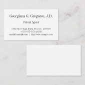 Plain Patent Agent Visitekaartje (Voorkant / Achterkant)