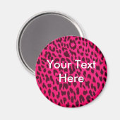 Plain Pink Leopard Print Magnet Magneet (Voorkant / Achterkant)