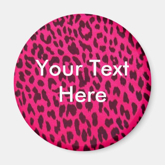 Plain Pink Leopard Print Magnet Magneet (Voorkant)
