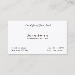 Plain Professional Elegant Attorney Law Kantoor Visitekaartje