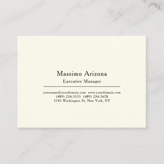 Plain Professional Modern Minimailst Visitekaartje (Voorkant)
