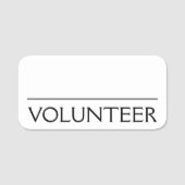 Plain, Professional "VOLUNTEER"-naamplaatje Naamplaatje (Voorkant)