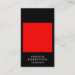 Plain Red Black Trendy Consultant Visitekaartje