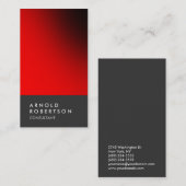 Plain Red Gray Trendy Consultant Visitekaartje (Voorkant / Achterkant)