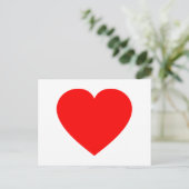 Plain Red Heart Briefkaart (Staand voorkant)