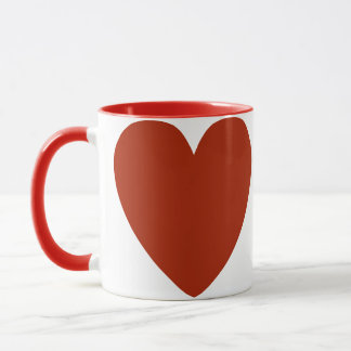 Plain Red Heart Mok
