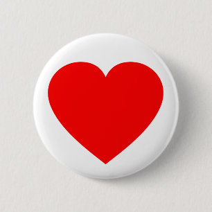 Plain Red Heart Ronde Button 5,7 Cm