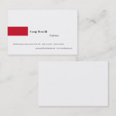 Plain Red White Minimalist Modern Professional Visitekaartje (Voorkant / Achterkant)