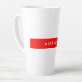 Plain Red White Professional, Minimale naam Latte Mok (Linkerhoek)