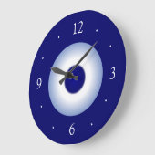 Plain Royal/Blue en White Plain Kitchen Clock Grote Klok (Hoek)