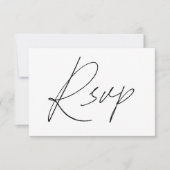 Plain Script RSVP-kaarten voor bruiloft wit RSVP Kaartje (Voorkant)