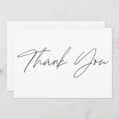 Plain Script Weddenschap Hartelijk dank voor witte Bedankkaart (Voorkant / Achterkant)