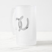 Plain Silver-Hoefijzers Matglas Bierpul (Voorkant links)