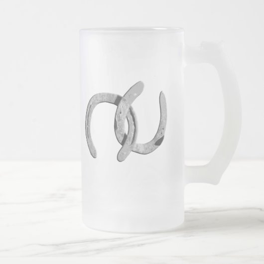 Plain Silver-Hoefijzers Matglas Bierpul (Rechts)