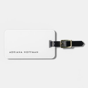 Plain Simple Black White-minimalistische naam Bagagelabel