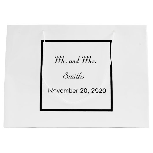 Plain Simple Elégant Mariage Grand Sac Cadeau (Devant)