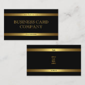 Plain Simple Gold Black Elegant Classy Visitekaartje (Voorkant / Achterkant)