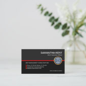 Plain Simple Grey Black Layers Business CEO Visitekaartje (Staand voorkant)