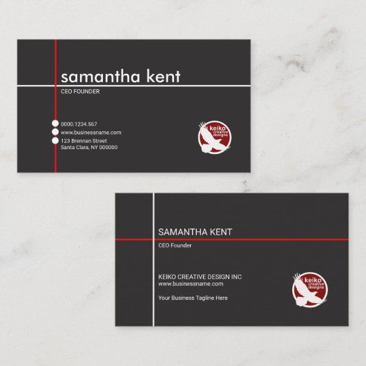 Plain Simple Grey Business CEO Visitekaartje (Voorkant / Achterkant)