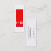 Plain Simple Monogram Skinny Red Visitekaartje (Voorkant / Achterkant)
