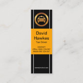 Plain Simple Yellow Placard Taxi Driver Mini Visitekaartje (Voorkant)