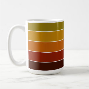 Plain Solid Color Stripes Warm Autumn Colors Coffe Koffiemok