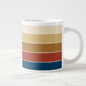 Plain Solid Colour Striped Warm Autumn Colour Extra Grote Beker (Rechts)