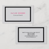 Plain Sophisticated Minimalist Grey Professional Visitekaartje (Voorkant / Achterkant)