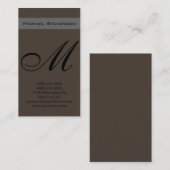 Plain Taupe Color Script Monogram Visitekaartje (Voorkant / Achterkant)