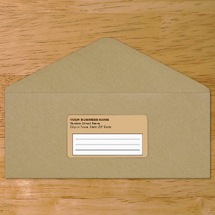 Plain Teksten Licht Bruin Bedrijfs Verzendlabel