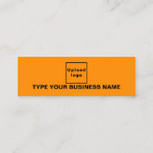 Plain Tekstontwerp aan de voorzijde van de Oranje  Mini Visitekaartje (Achterkant)