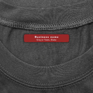 Plain Text Brand Name op Red Rectangle Iron on Labels