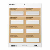 Plain Text Lichtbruin Zakelijk Verzendlabel (Full Sheet)