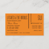 Plain Tiger Sinaasappel Chic met Initialen Profess Visitekaartje (Achterkant)